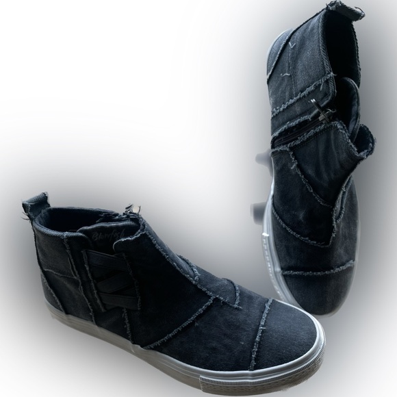 Blowfish high top shoes dark gray side zipper side size 9 - Picture 4 of 4